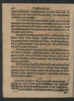 VIII. Ein anders/ Im Thon: Mag ich Unglück nicht wiederstahn.