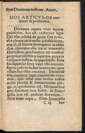 Hos Articulos credimus & profitemur.