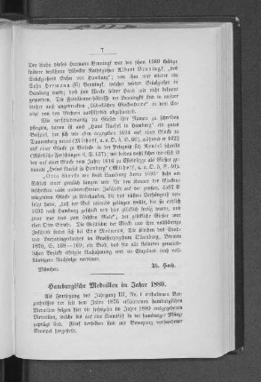 Hamburgische Medaillen im Jahre 1880.