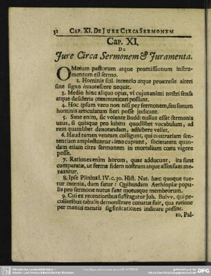 Cap. XI. De Iure Circa Sermonem & Iuramenta