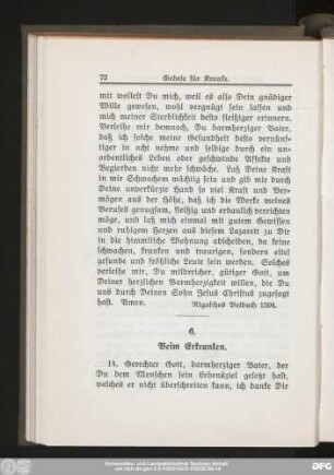 6. Beim Erkranken.