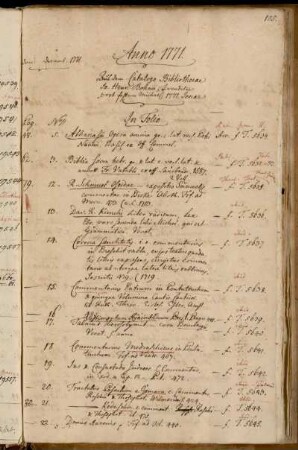 Aus dem Catalogo Bibliothecae Jo. Henr. Bohnii, venditae post festum Michael. 1771. Jenae.