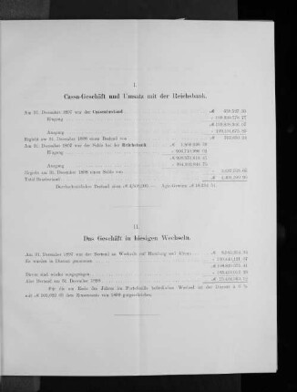 II. Das Geschäft in hiesigen Wechseln.