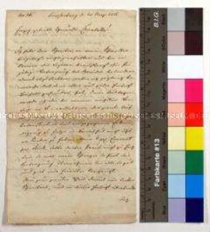 Brief Johann David Enke an seine Verlobte Charlotte Emilie Kattner aus Kupferberg (Janowice Wielkie) in Schlesien über das Stellenangebot und familiäre Angelegenheiten
