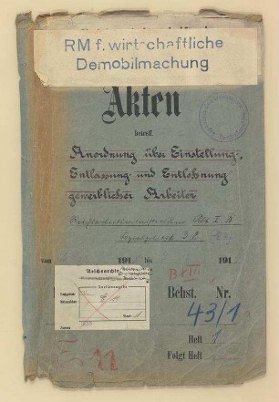 Anordnung über Einstellung, Entlassung und Entlohnung gewerblicher Arbeiter