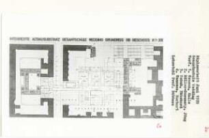 Integrierte Altbausubstanz Gesamtschule Wedding, Berlin-Wedding (Diplomarbeit bei Kurt Dübbers): Grundriss Obergeschoss 1:200