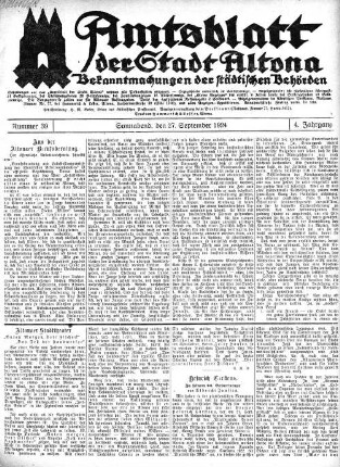 Nummer 39 : Sonnabend, den 27. September 1924