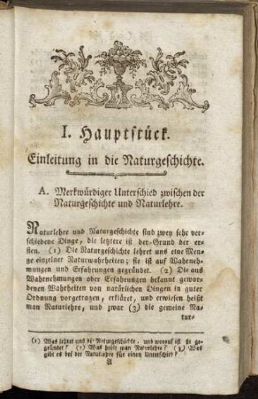 I. Hauptstück. Einleitung in die Naturgeschichte.