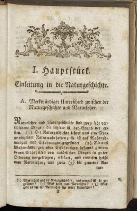 I. Hauptstück. Einleitung in die Naturgeschichte.