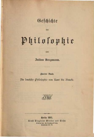 Geschichte der Philosophie. 2