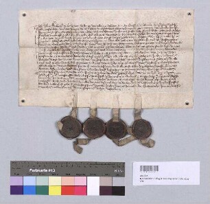 Ulrich Kemnater zu Kemnath verkauft an seinen Bruder Hans Kemnater und seine Schwestern den väterlichen und mütterlichen Erbteil zu Kemnath und anderswo. S1: Ulrich Kemnater zu Kemnath, S2: Friedrich Kemnater zu Rosenberg, S3: Martin Wirdung (Virdungk), S4: Hans Eschenbeck