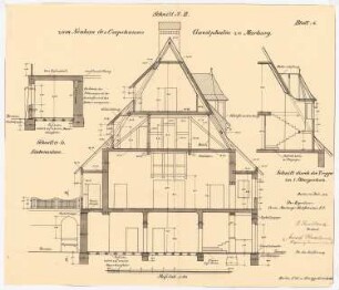 Corpshaus Guestphalia, Marburg: 3 Schnitte 1:50