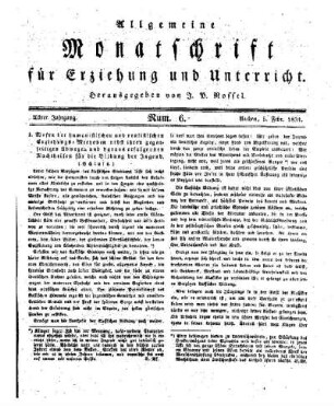 Wesen der humanistischen und realistischen Erziehungs-Methoden nebst ihren gegenseitigen Abwegen und daraus erfolgenden Nachtheilen für die Bildung der Jugend :(Schluss.)