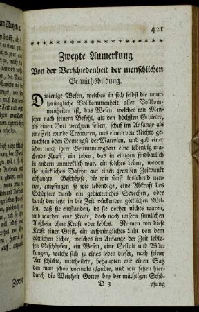 Zweyte Anmerkung Von der Verschiedenheit der menschlichen Gemüthsbildung.