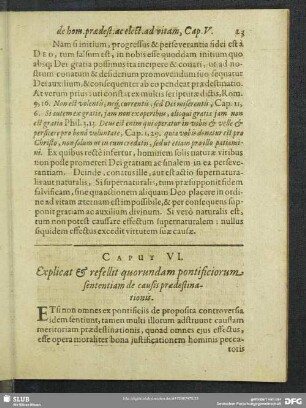 Caput VI. Explicat & refellit quorundam ponficiorum sententiam de causis Praedestinationis