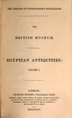 The British Museum: Egyptian antiquities, 1