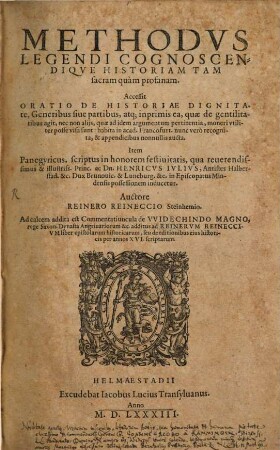 Methodus legendi cognoscendique historiam sacram quam profanam