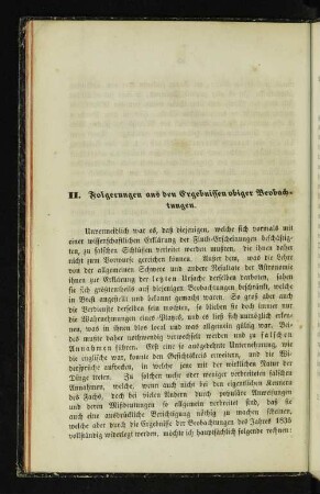 II. Folgerungen aus den Ergebnissen obiger Beobachtungen.