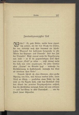 Zweiundzwanzigster Teil