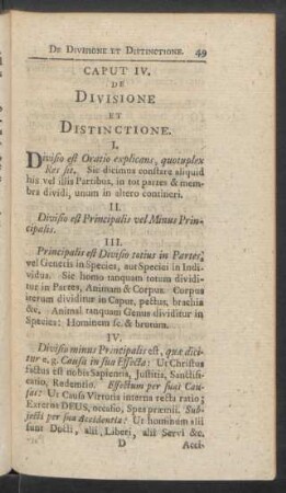 Caput IV. De Divisione Et Distinctione