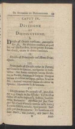 Caput IV. De Divisione Et Distinctione