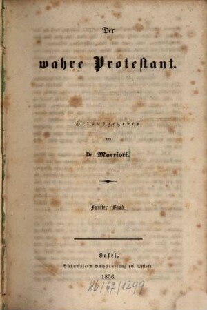 Der wahre Protestant. 5, 5. 1856