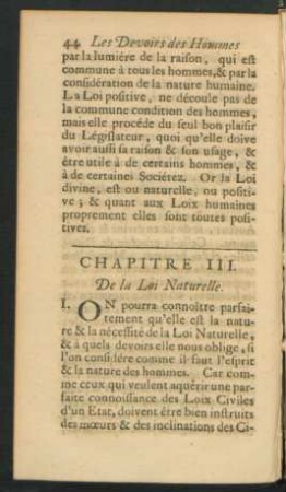 Chapitre III. De la Loi Naturelle.