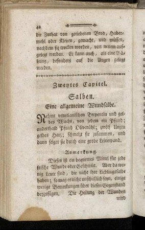 Zweytes Capitel. Salben.