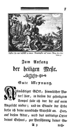 Zum Anfang der heiligen Meße.