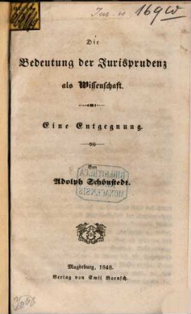 Die Bedeutungen der Jurisprudenz als Wissenschaft