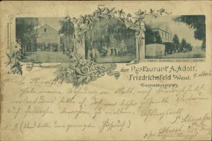 Gruss aus dem Restaurant A. Adolf. Friedrichsfeld b./ Wesel. - Truppenübungsplatz.