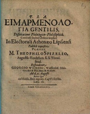 Eimarmenologia gentilis