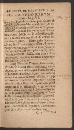 De Secundo Rerum initio. Cap. VI.