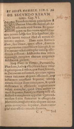 De Secundo Rerum initio. Cap. VI.