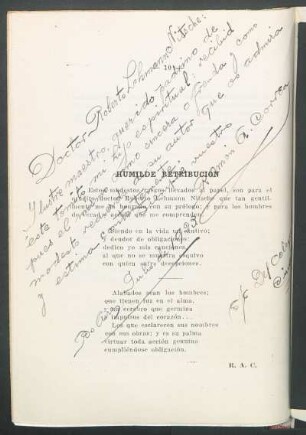 Dedicatoria manuscrita