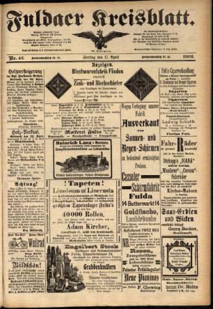 Zweite Ausgabe vom Freitag, den 17. April 1903.
