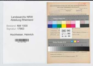 Entnazifizierung Heinrich Hochheiser, geb. 13.03.1894 (Foerster)