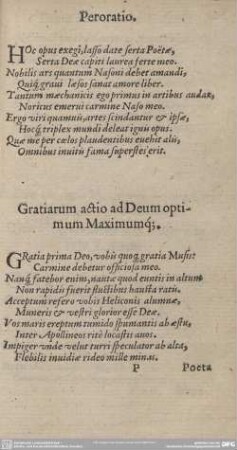 Peroratio. : Gratiarum actio ad Deum optimum Maximumq;.
