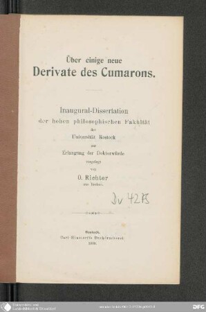 Über einige neue Derivate des Cumarons