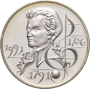 Medaille von Victor Huster auf den 200. Todestag von Wolfgang Amadeus Mozart
