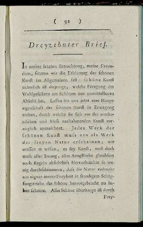 Dreyzehnter Brief.