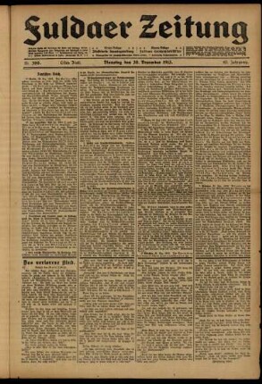 Erste Ausgabe vom Dienstag, den 30. Dezember 1913.