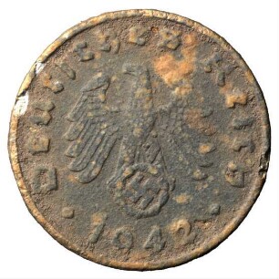 Fundmünze, 1 Reichspfennig, 1942