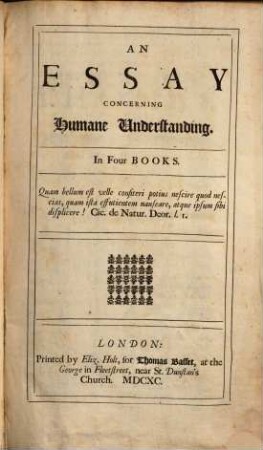 An essay concerning humane understanding : in four books
