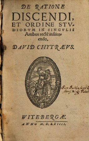 De ratione discendi, et ordine studiorum in singulis artibus recte instituendo