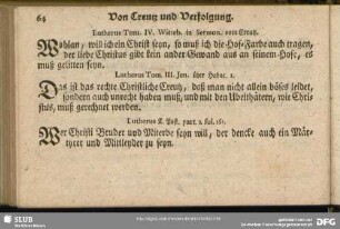 [Von Creutz und Verfolgung]