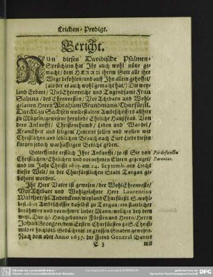 Lebenslauf : Bericht