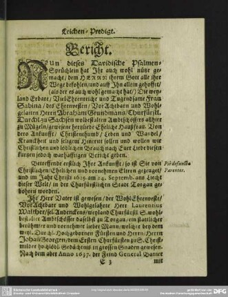Lebenslauf : Bericht