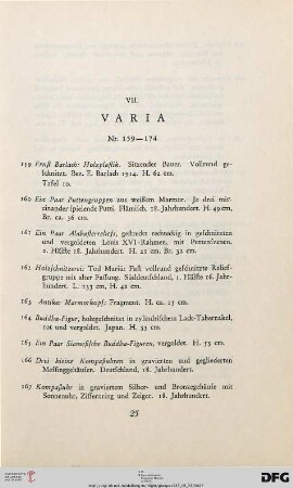VII. Varia (Nr. 159-174)