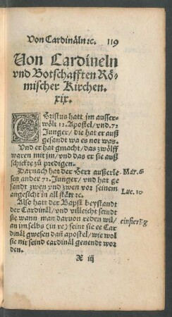 Von Cardineln und Botschafften Römischer Kirchen. xix.